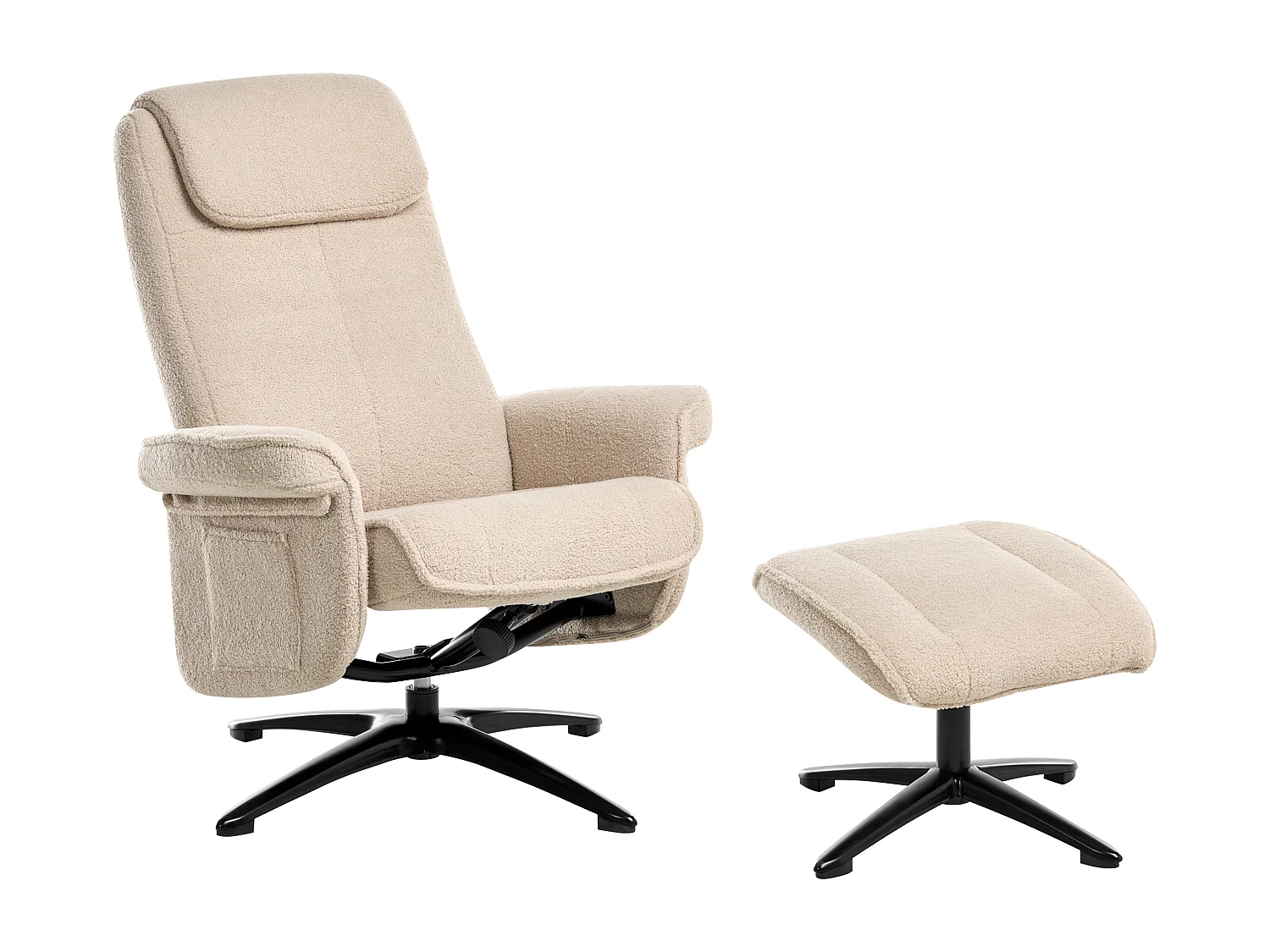 Fauteuil inclinable GERAS Bouclé Beige