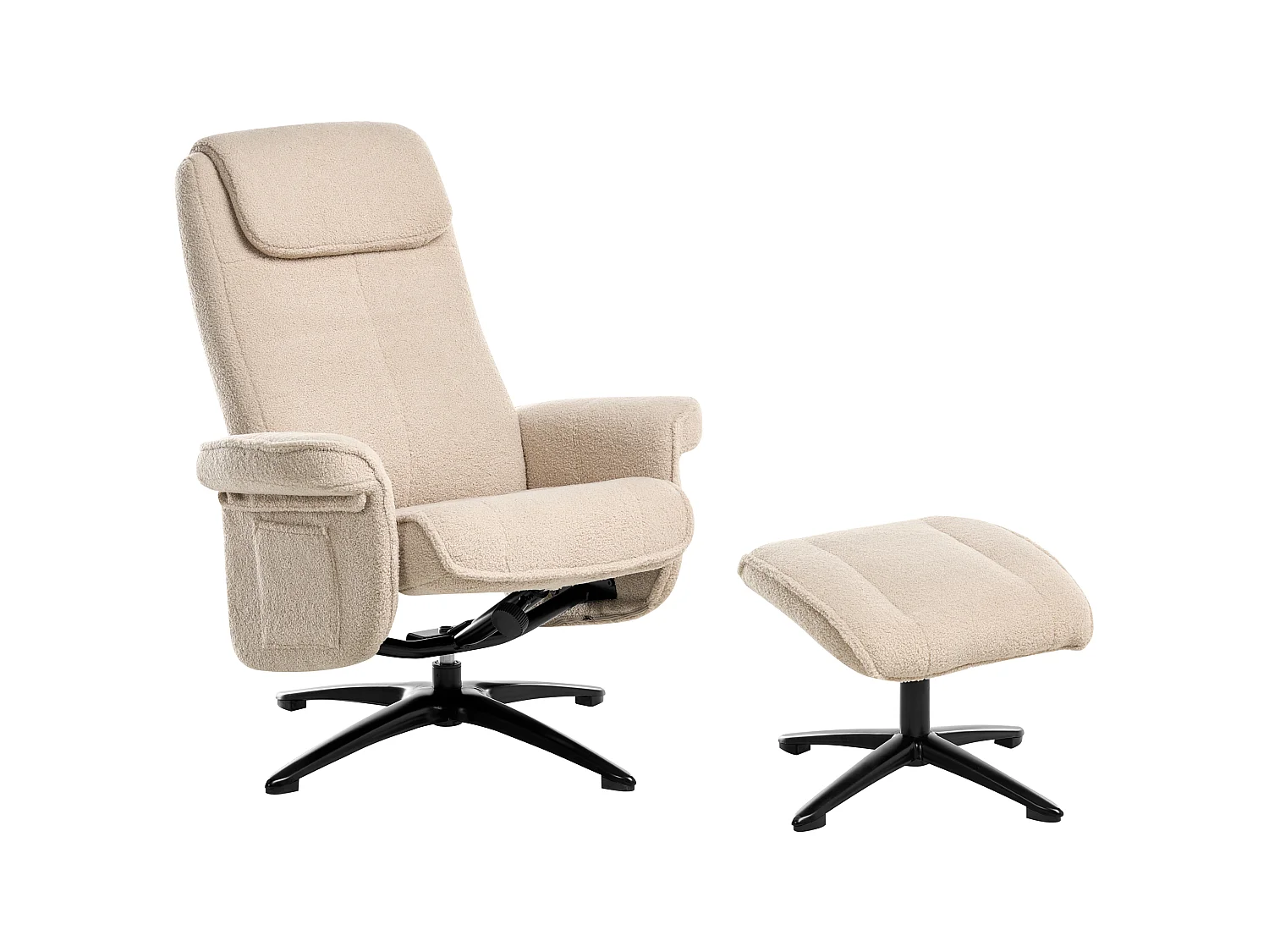 Fauteuil inclinable GERAS Bouclé Beige