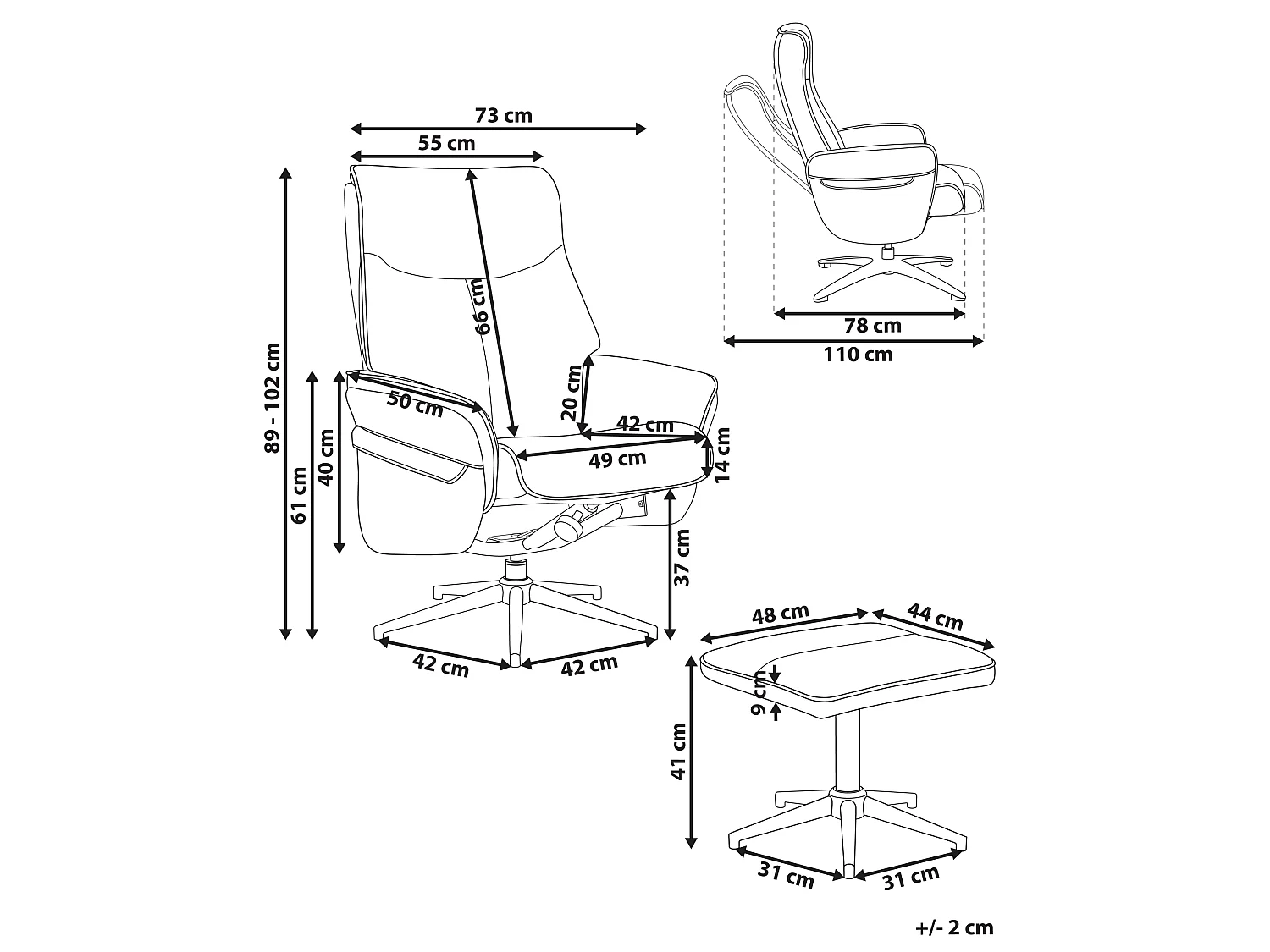 Fauteuil inclinable ERATO Tissu Beige clair
