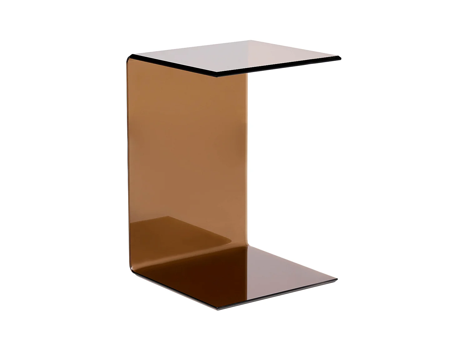 Table d'appoint LOURDES Verre de sécurité Marron