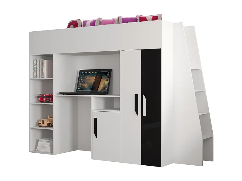 PARTY 15 Stapelbed 230/165/95 (wit/zwart)