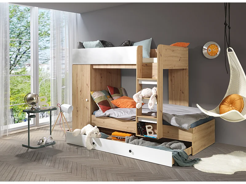 SMART 2 Etagenbett 254/165/94 (Artisan/Weiß)