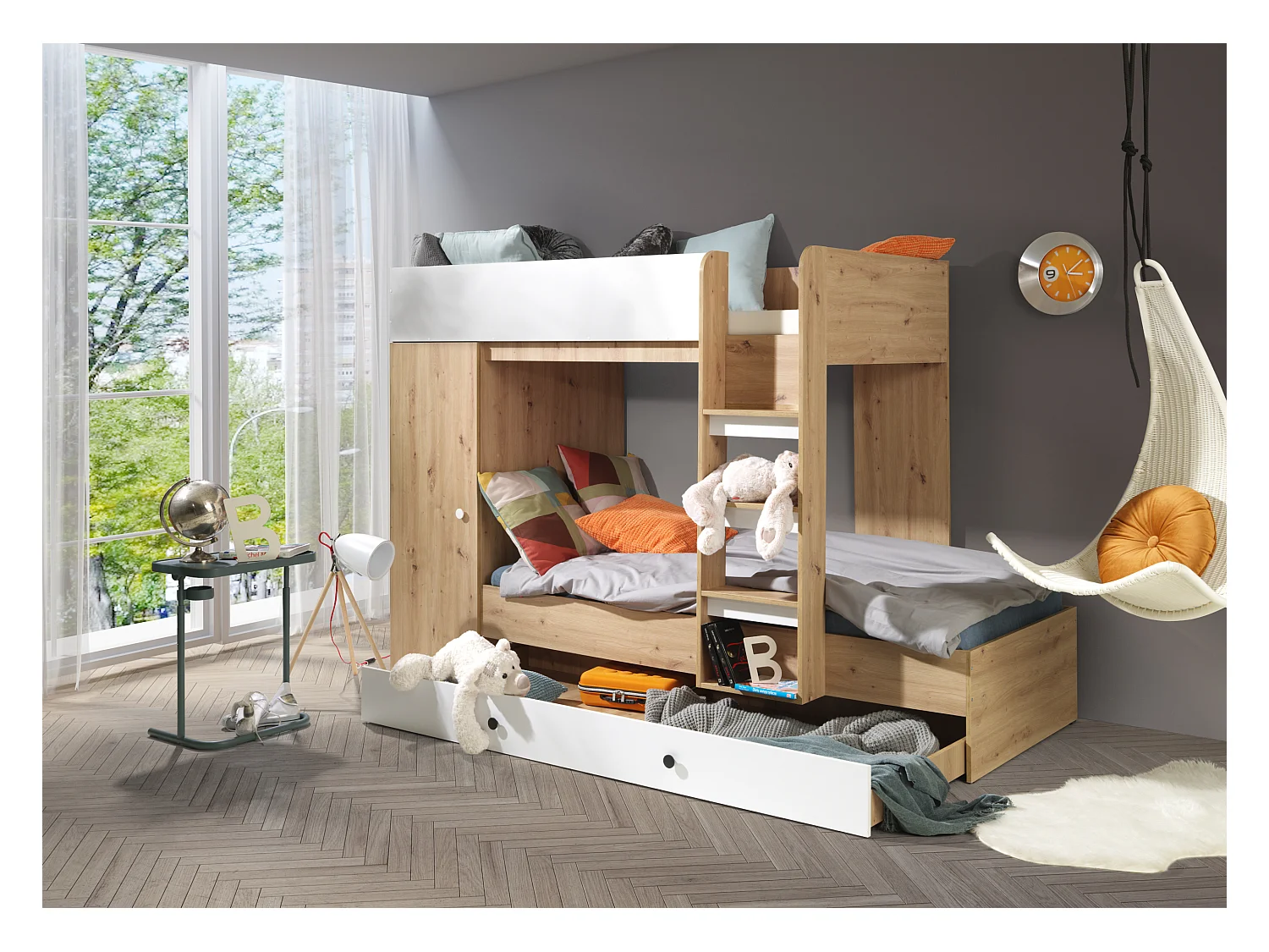 SMART 2 Lit superposé 254/165/94 (Artisan/blanc)