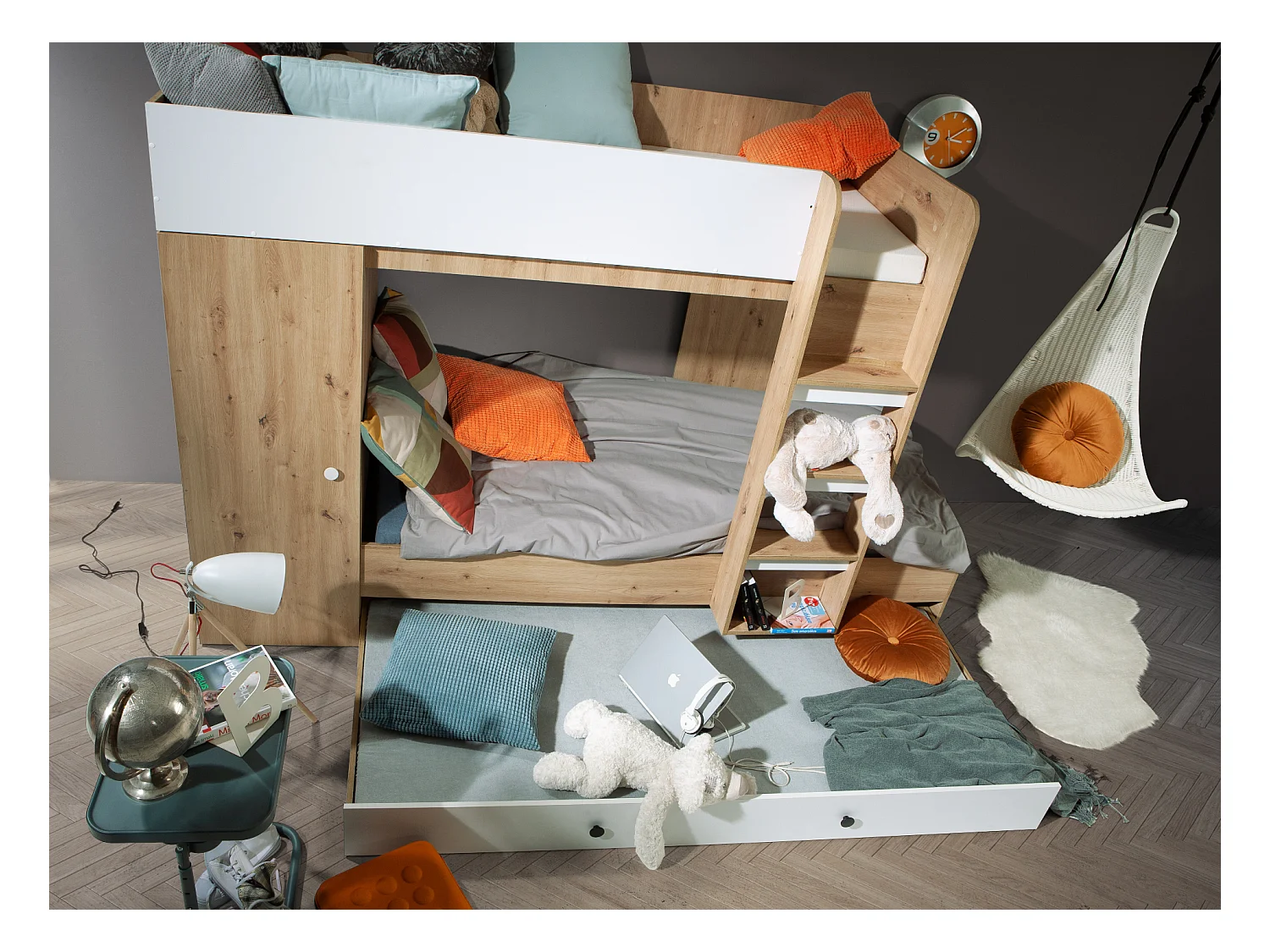 SMART 2 Lit superposé 254/165/94 (Artisan/blanc)