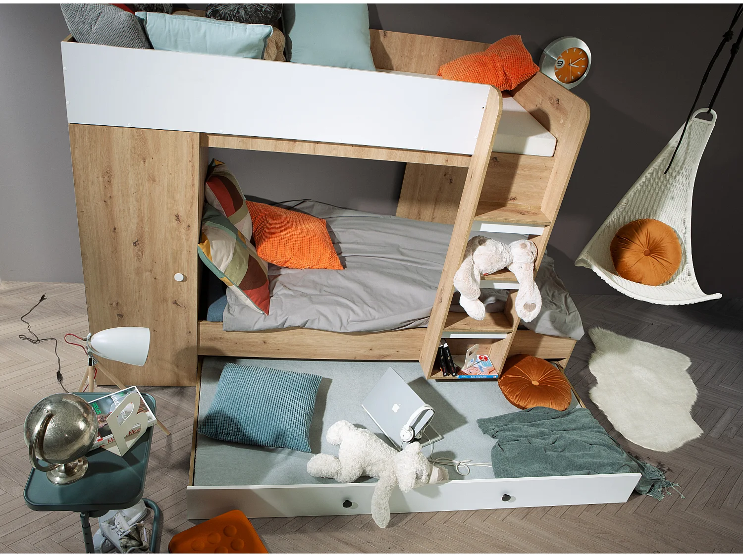 SMART 2 Lit superposé 254/165/94 (Artisan/blanc)