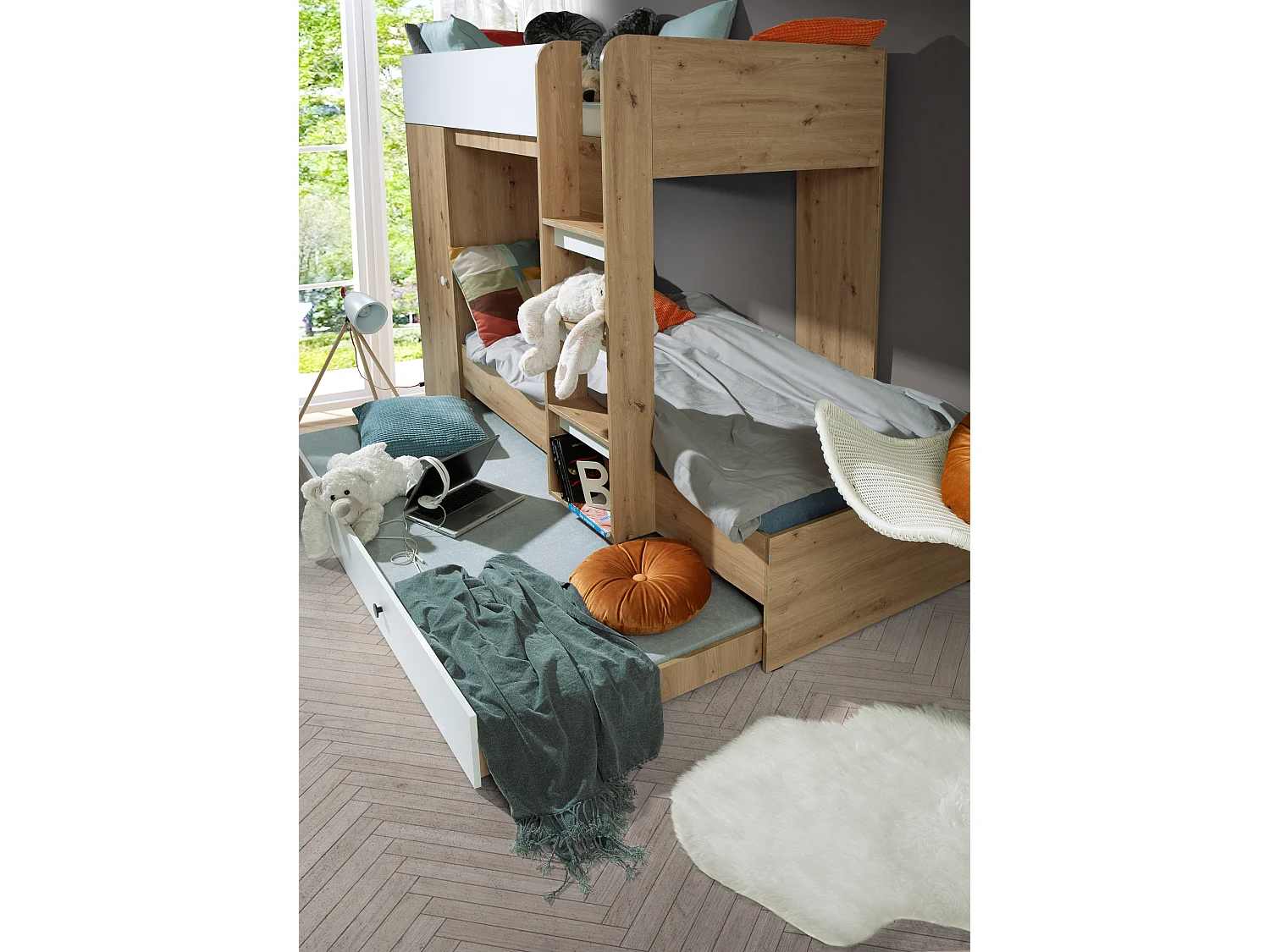 SMART 2 Lit superposé 254/165/94 (Artisan/blanc)