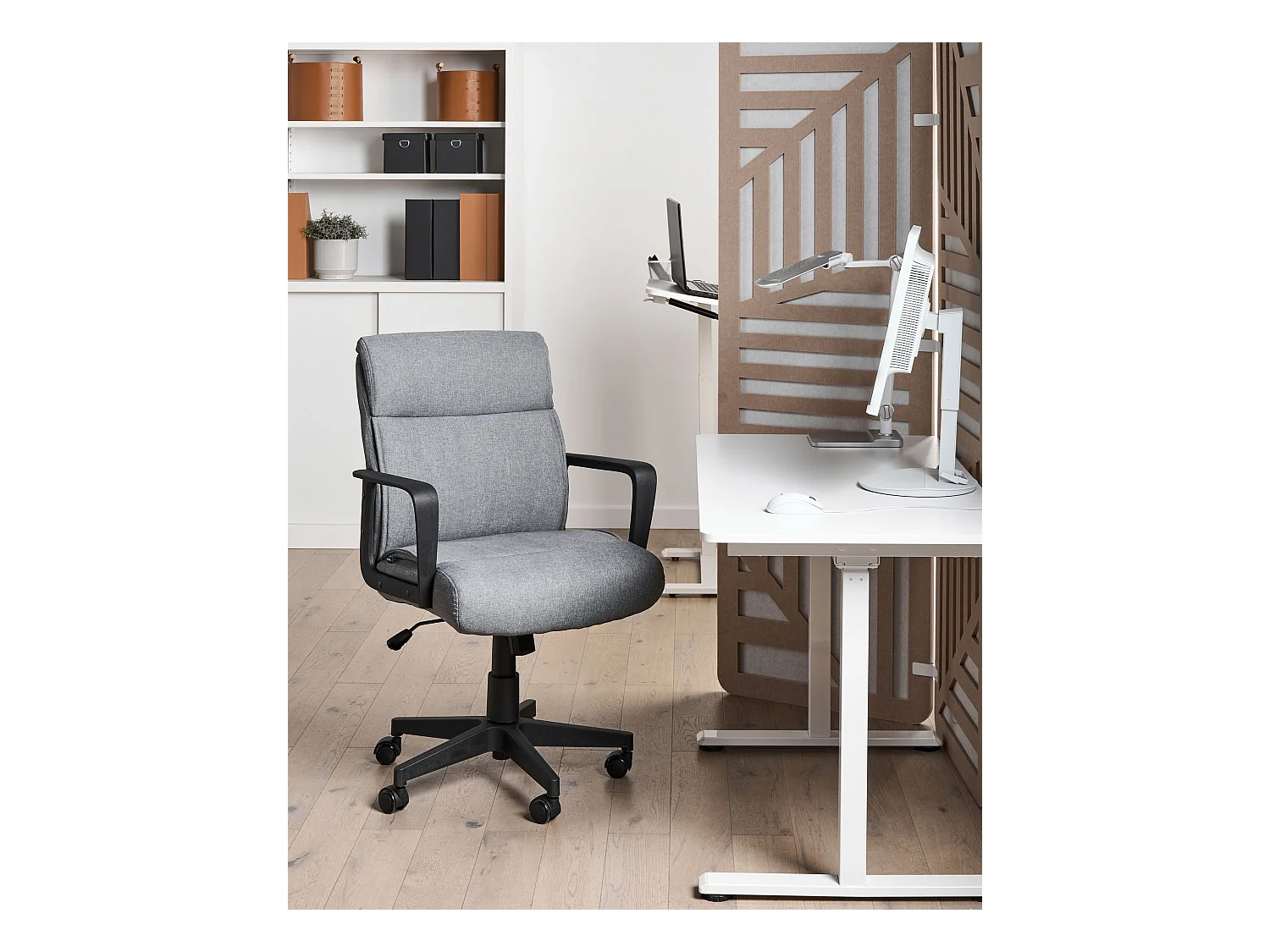 Chaise de bureau BYRON Tissu Gris