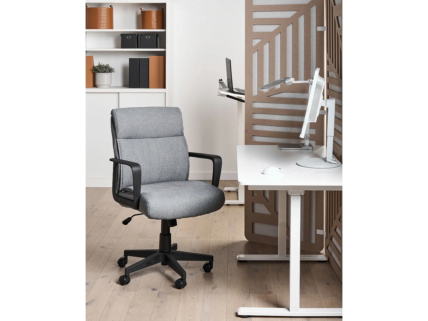 Chaise de bureau BYRON Tissu Gris