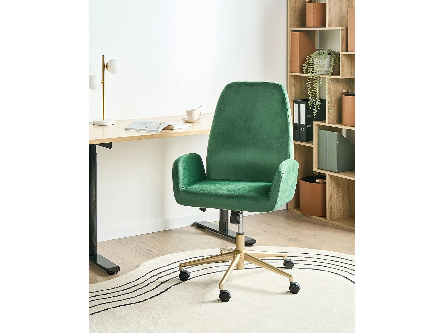Chaise de bureau CLARE Velours Vert