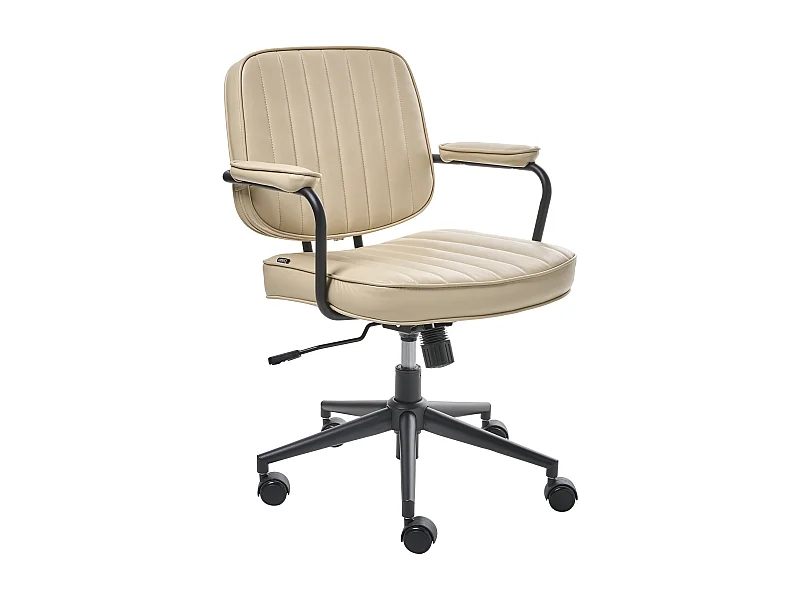 Chaise de bureau BERNE Cuir PU Beige