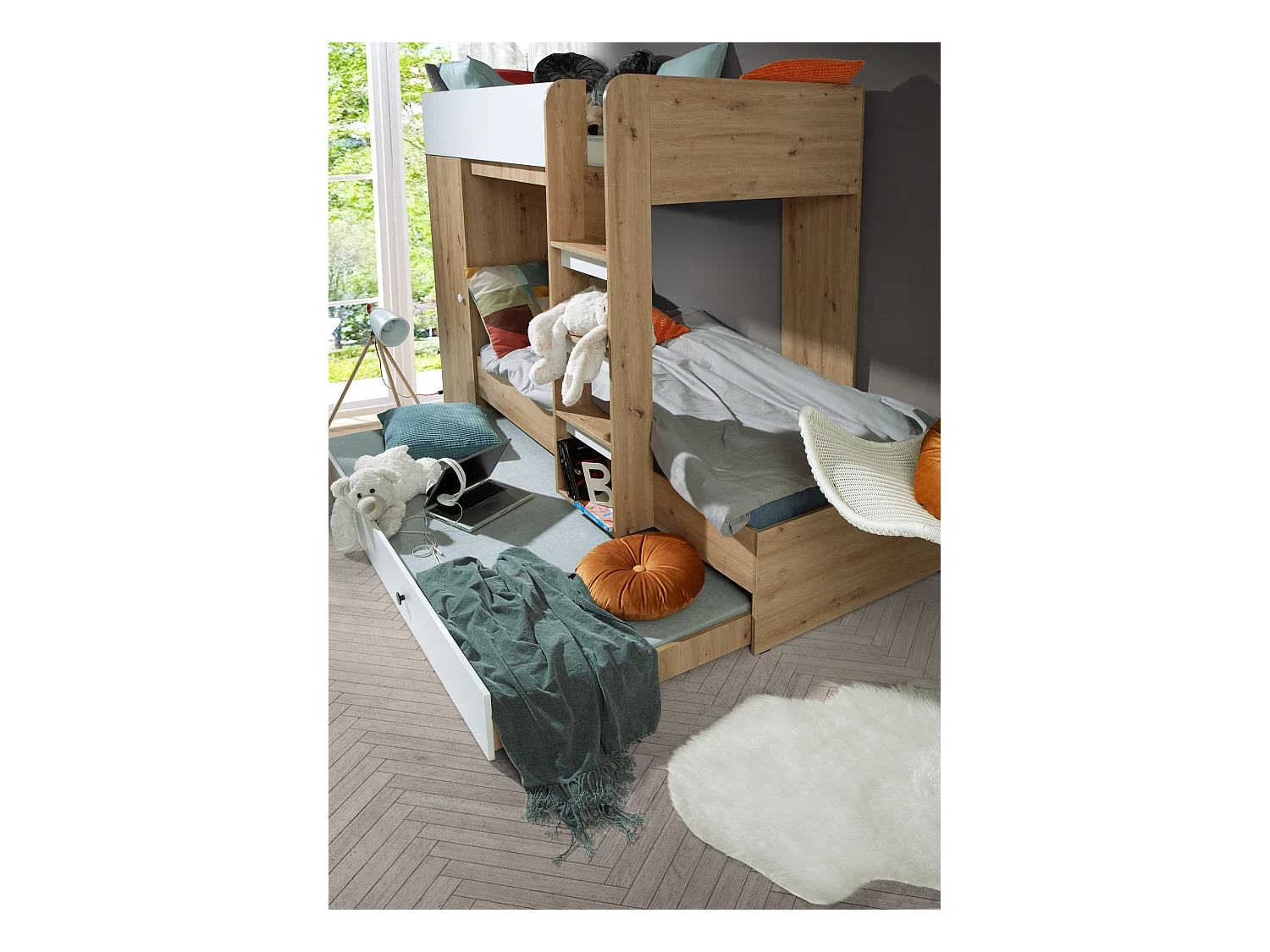 SMART 2 Lit superposé 254/165/94 (Artisan/noir)