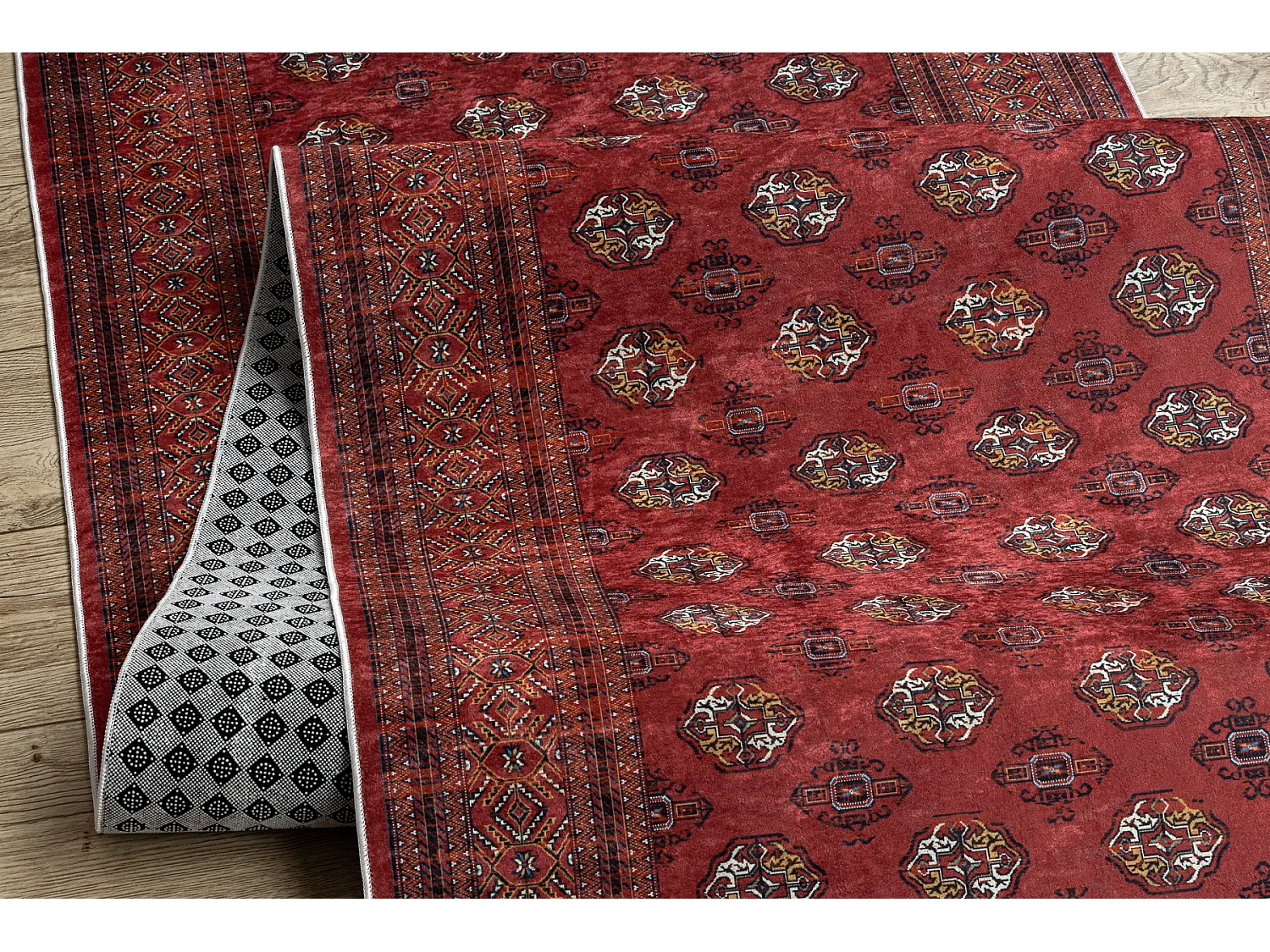 CHODNIK podgumowany DO PRANIA LOTUS BUCHARA 30250 Klasyczny czerwony 8 80x410 cm