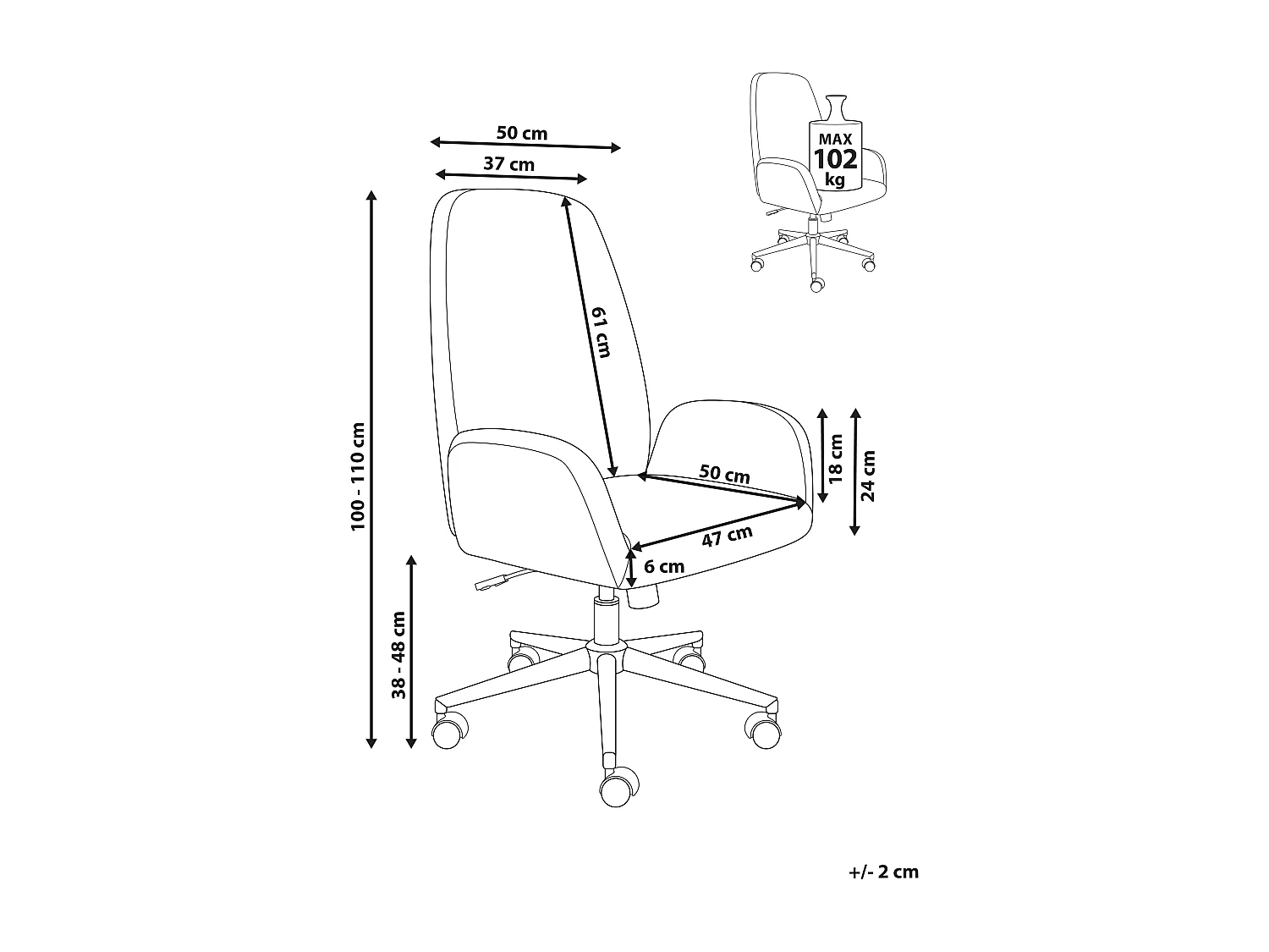 Chaise de bureau CLARE Velours Marron