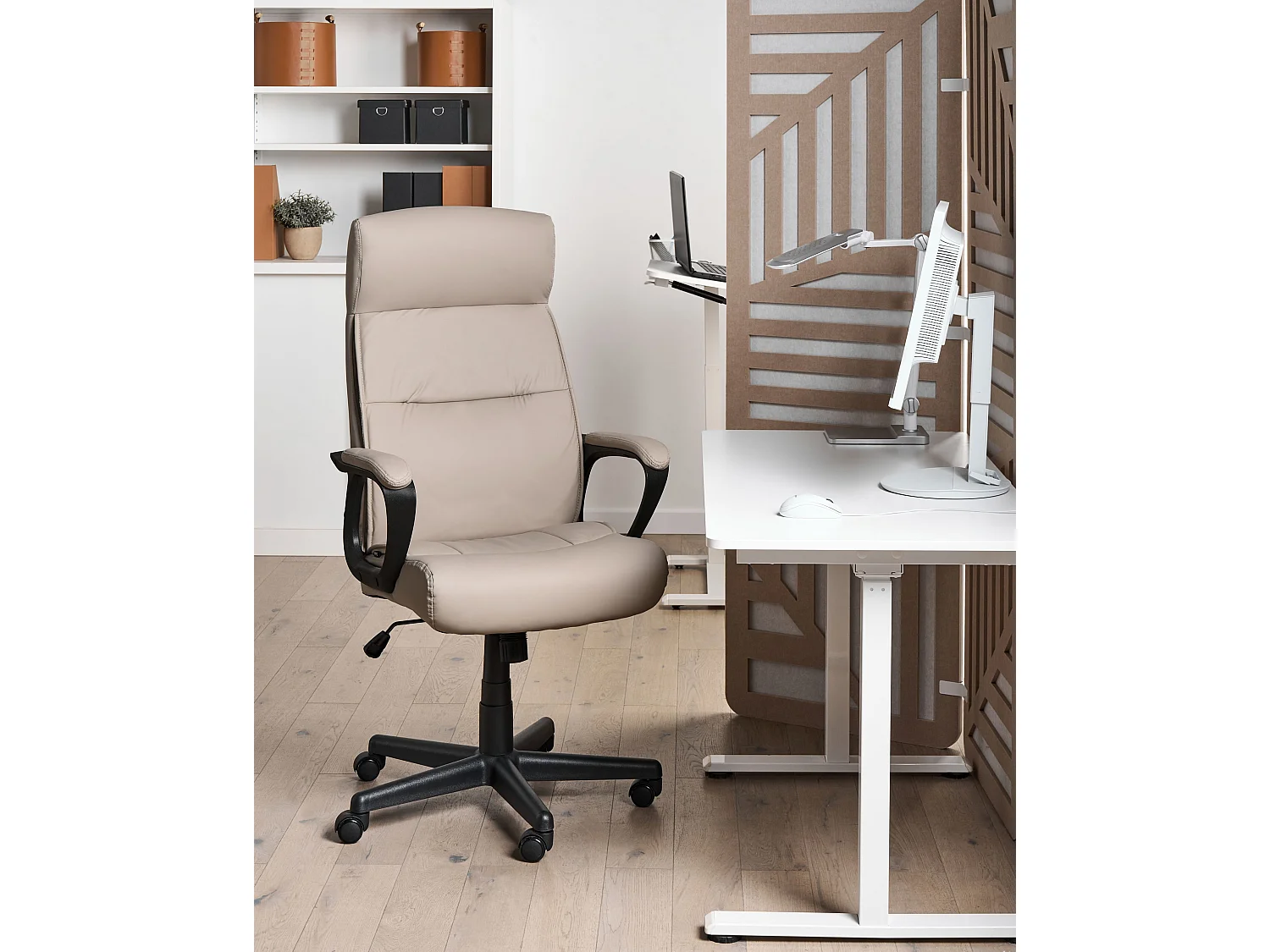 Executive Chair GURU Faux Leather Beige