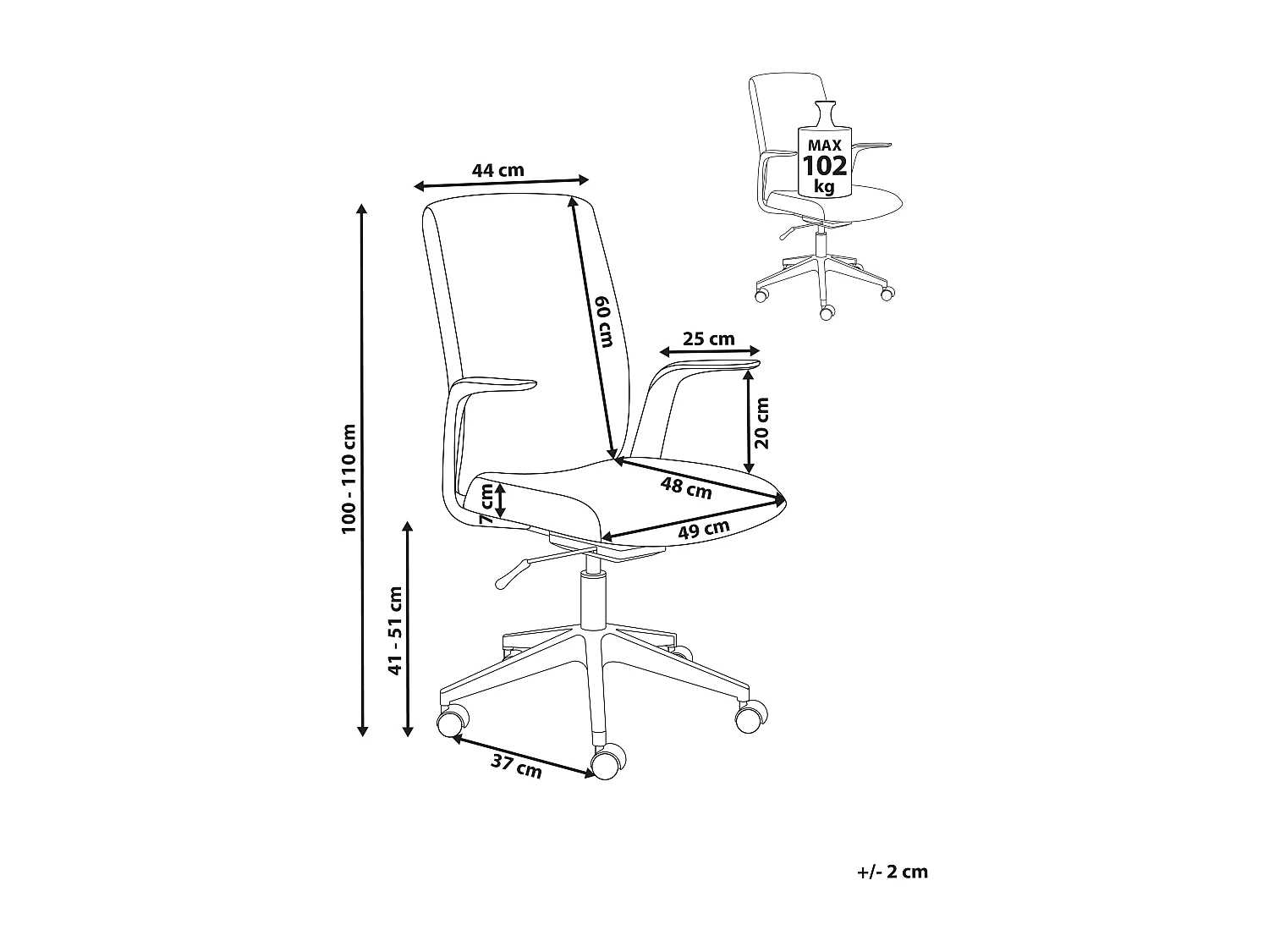 Chaise de bureau CAPTAIN Tissu Gris clair