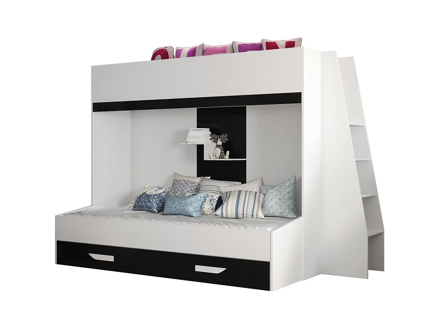 PARTY 17 Lit superposé 247/165/135 (blanc/noir)