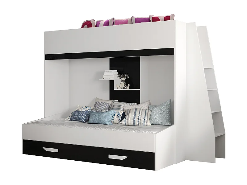 PARTY 17 Lit superposé 247/165/135 (blanc/noir)