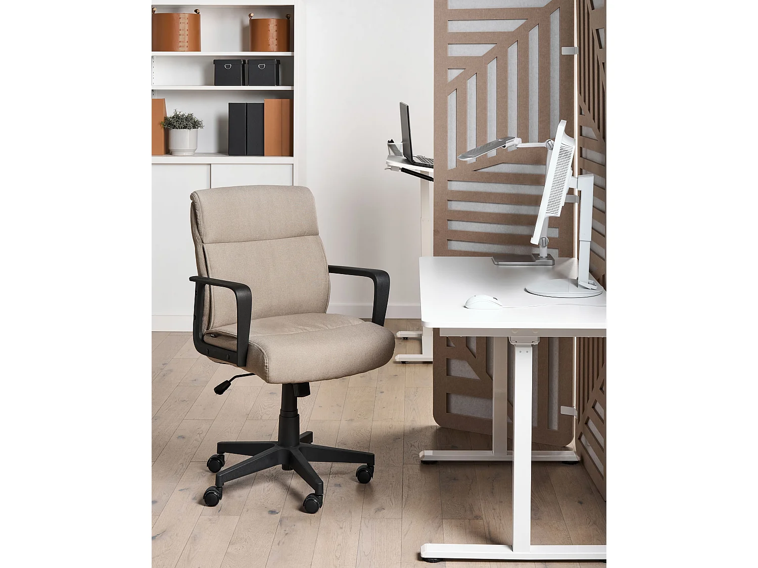 Chaise de bureau BYRON Tissu Beige