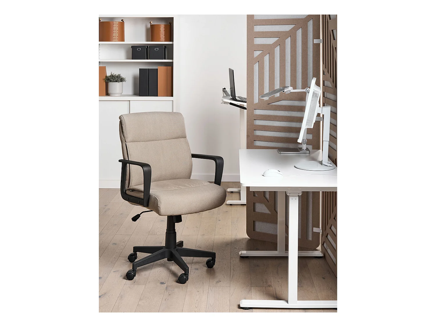Chaise de bureau BYRON Tissu Beige