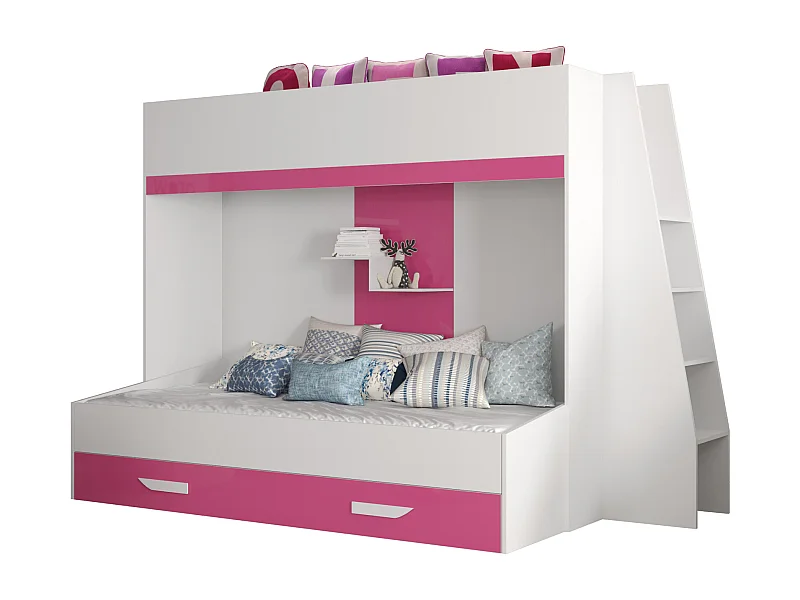 PARTY 17 Lit superposé 247/165/135 (blanc/rose)