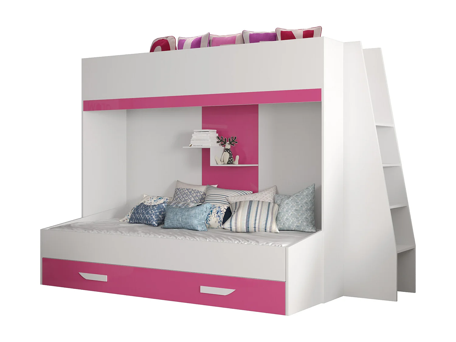 PARTY 17 Lit superposé 247/165/135 (blanc/rose)