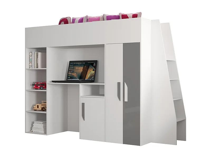 PARTY 15 Lit superposé  230/165/95 (blanc/gris)