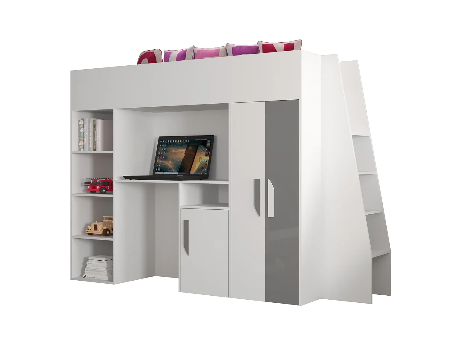 PARTY 15 Lit superposé  230/165/95 (blanc/gris)