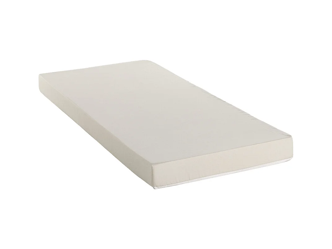 Lit gigogne coquillage 2 x 90 x 190 cm - Velours - Blanc + Matelas - ELUSIA