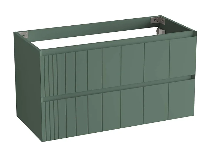 Meuble Salle de Bain POLE (81 cm x H54 x P45 cm), Plan Vasque Marin ROLL N.Mat, 2 Tiroirs, Laqué Vert Mint