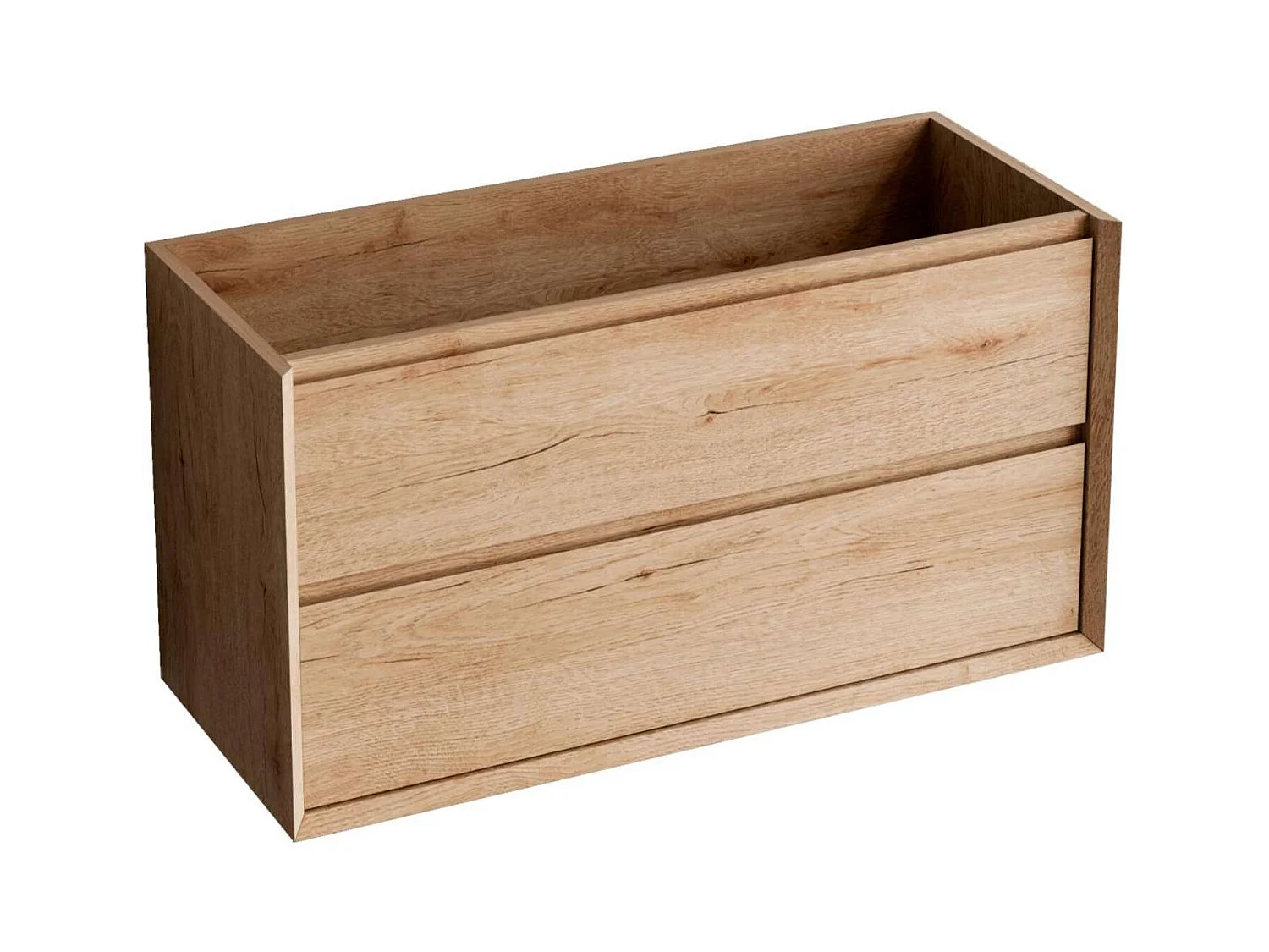 Meuble Salle de Bain COOL  (81 cm x H54 x P45 cm), Plan Vasque Céramique NM, 2 Tiroirs, Chêne Naturel