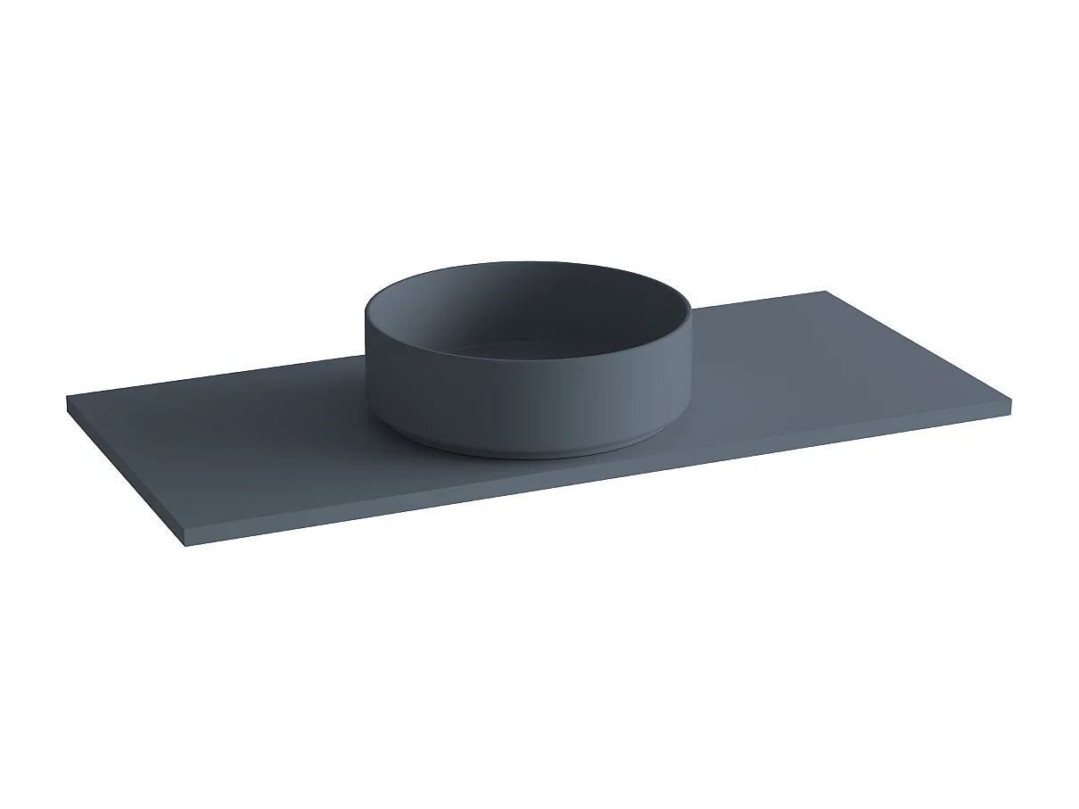 Meuble Salle de Bain POLE (81 cm x H54 x P45 cm), Plan Vasque Marin ROLL BC.Mat, 2 Tiroirs, Laqué Bleu Cobalt Mat