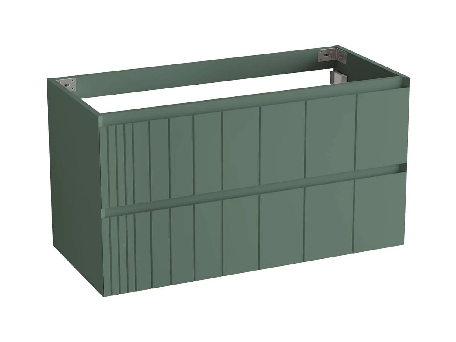 Meuble Salle de Bain POLE (81 cm x H54 x P45 cm), Plan Vasque Céramique WM, 2 Tiroirs, Laqué Vert Mint