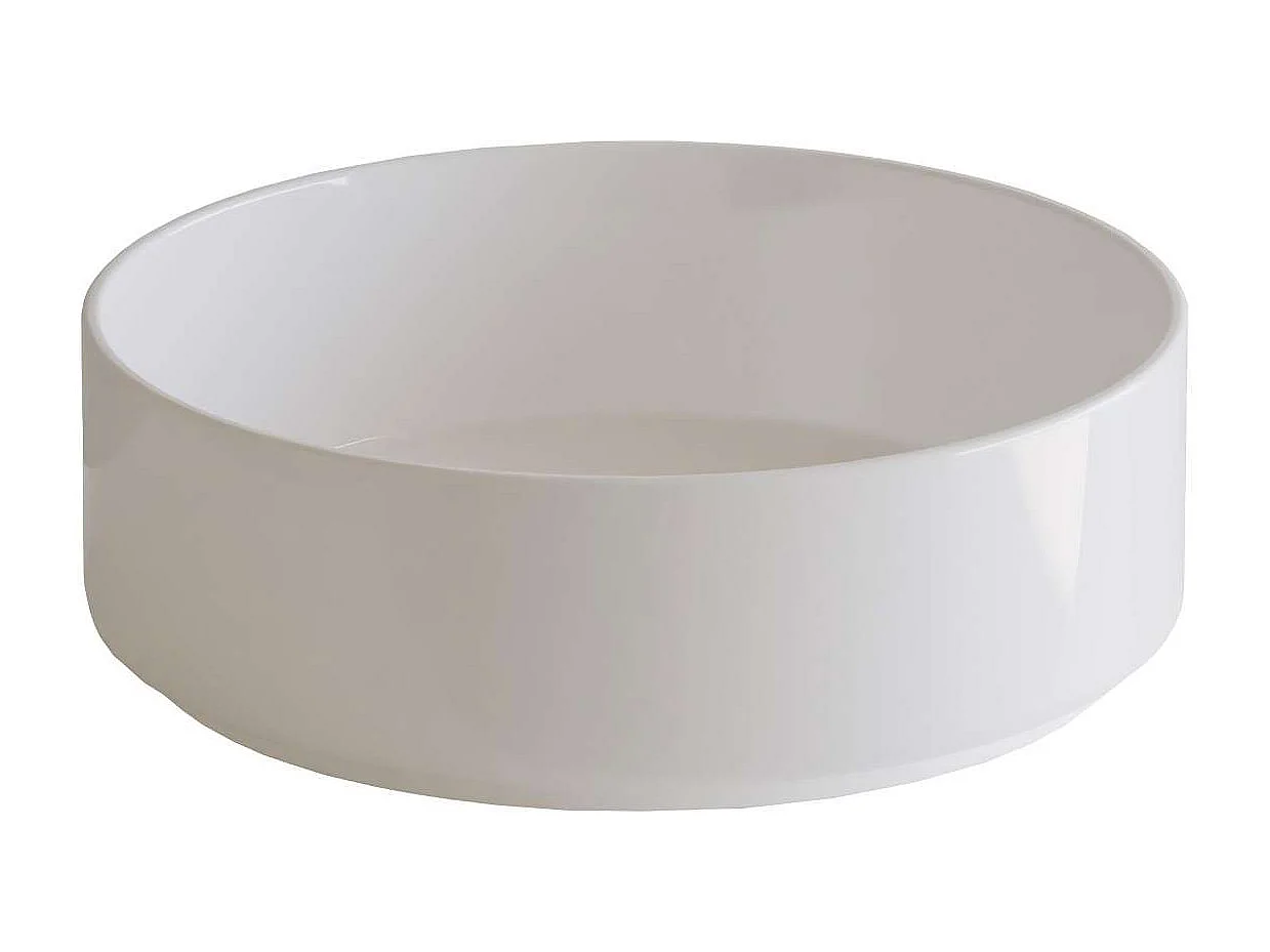 Meuble Salle de Bain COOL 60cm, Plan Vasque Marin ROLL, 2 Tiroirs, Laqué Blanc Mat/Noyer, H 54cm x P 45cm