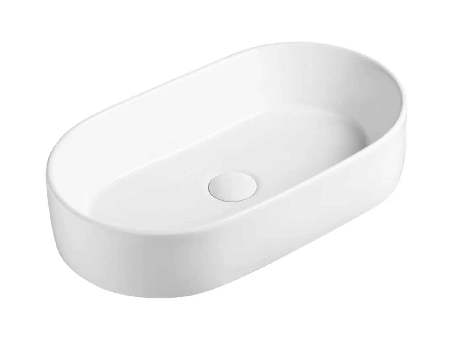 Meuble Salle de Bain POLE (61 cm x H54 x P45 cm), Plan Vasque Marin VAL WB, 2 Tiroirs, Laqué Blanc Mat
