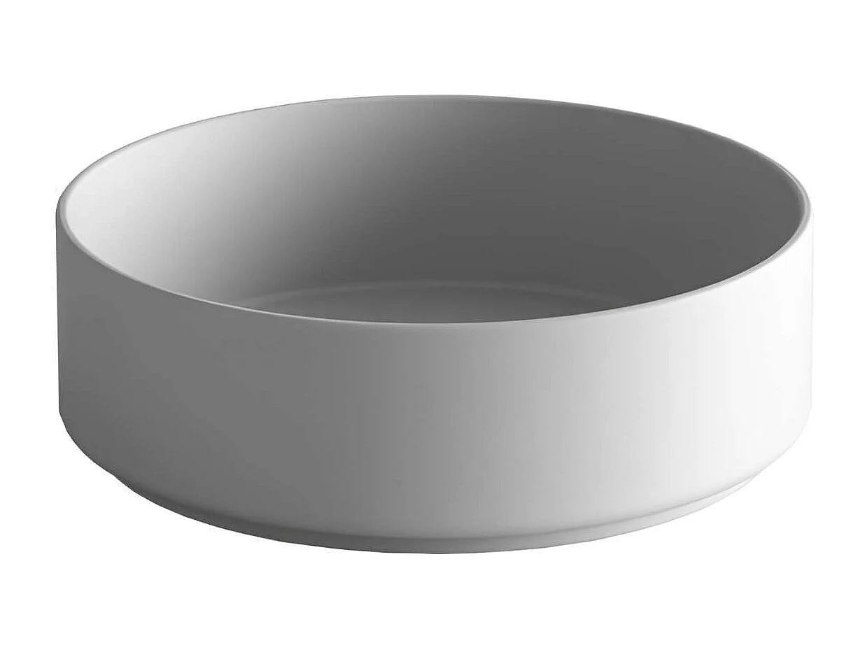 Meuble Salle de Bain COOL 60cm, Plan Vasque Marin ROLL, 2 Tiroirs, Laqué Blanc Mat, H 54cm x P 45cm