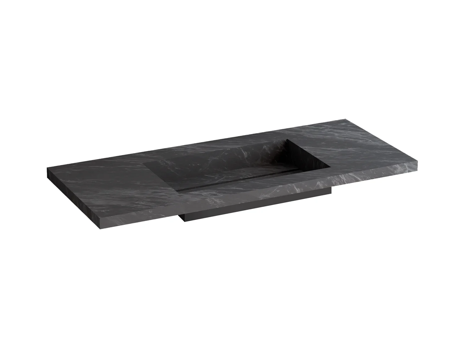 Meuble Salle de Bain POLE (101 cm x H54 x P45 cm), Plan Grès Cérame NA, 2 Tiroirs, Laqué Greige Mat
