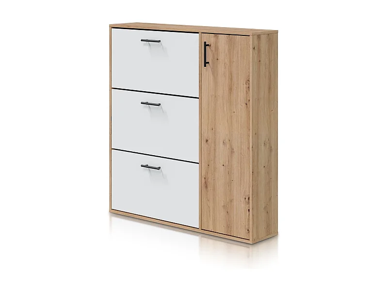 Zapatero Leia Blanco Artik (Blanco Mate) - Roble Nodi