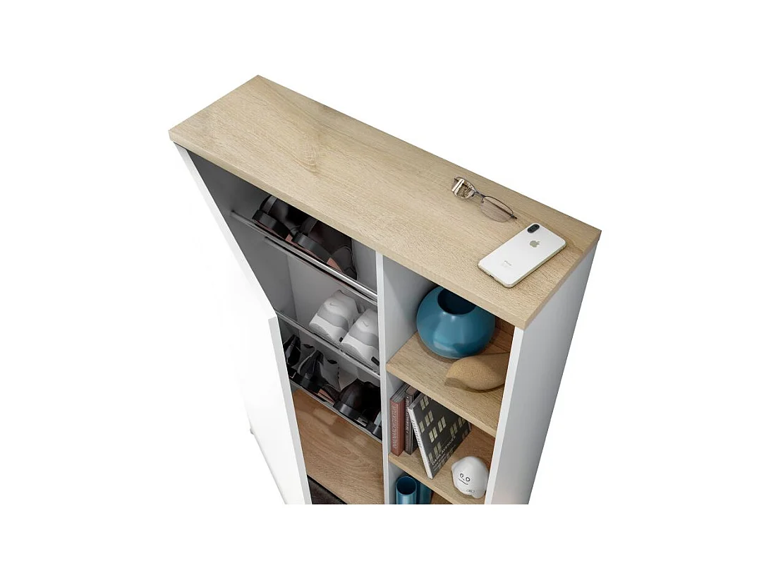 Recibidor Rice Blanco Artik (Blanco Mate) - Roble Canadian