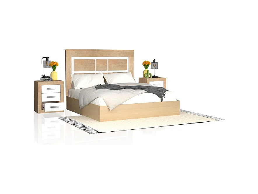 Cabecero con mesitas Kira Cambria - Blanco