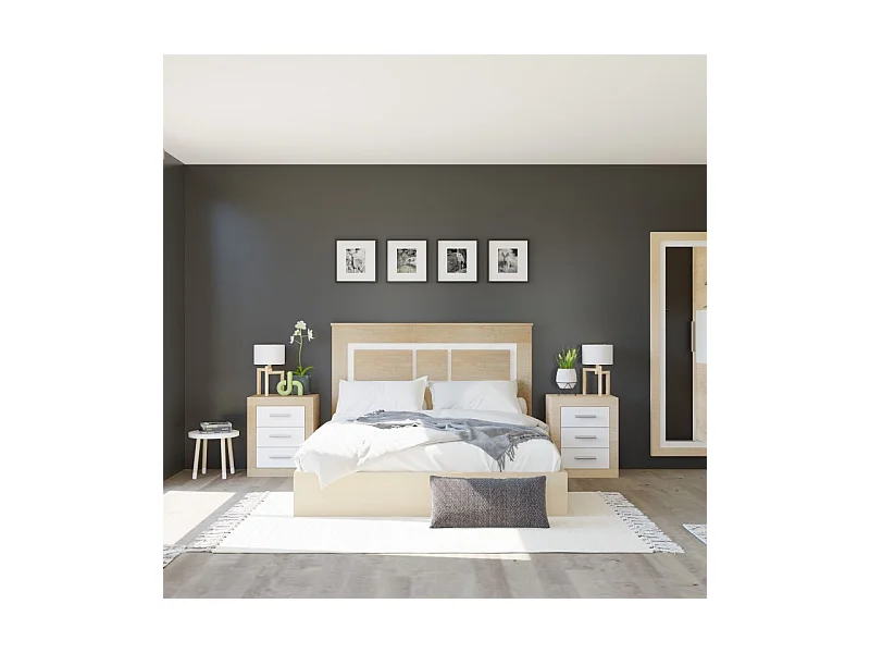 Cabecero con mesitas Kira Cambria - Blanco