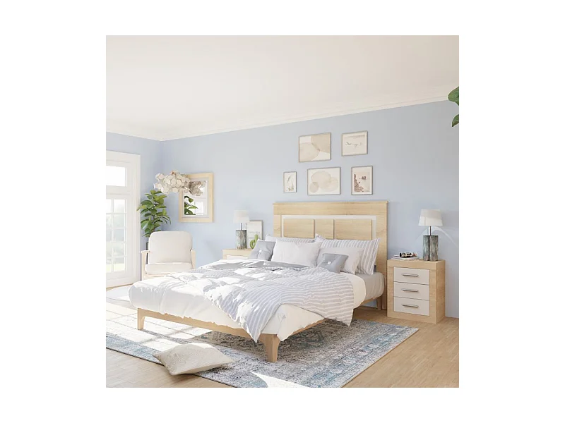 Cabecero con mesitas Kira Cambria - Blanco