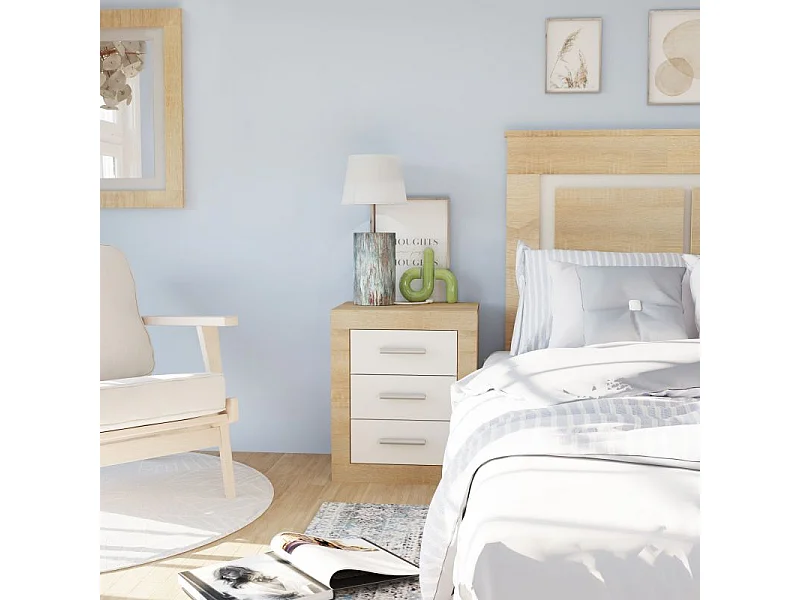 Cabecero con mesitas Kira Cambria - Blanco