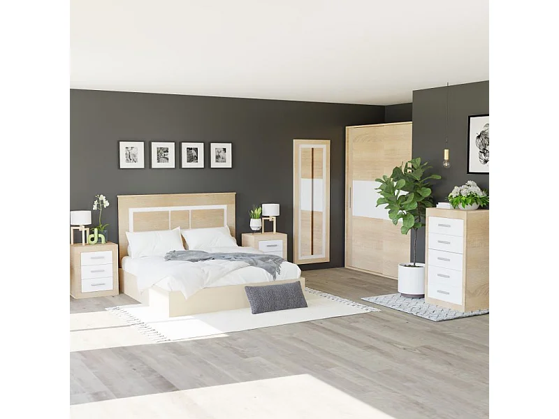 Cabecero con mesitas Kira Cambria - Blanco