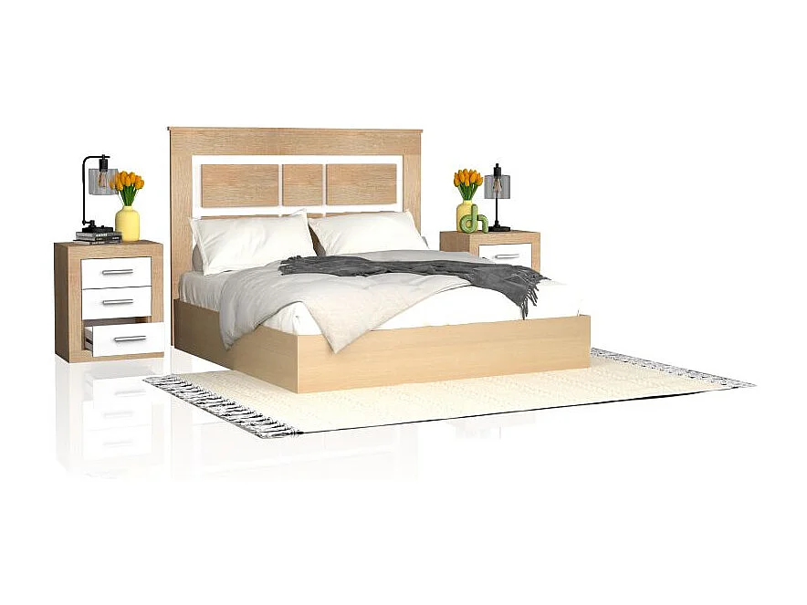 Cabecero con mesitas Kira Cambria - Blanco