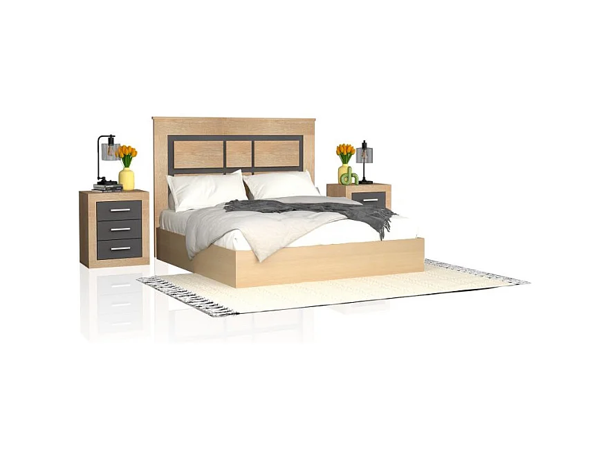 Cabecero con mesitas Kira Cambria - Grafito