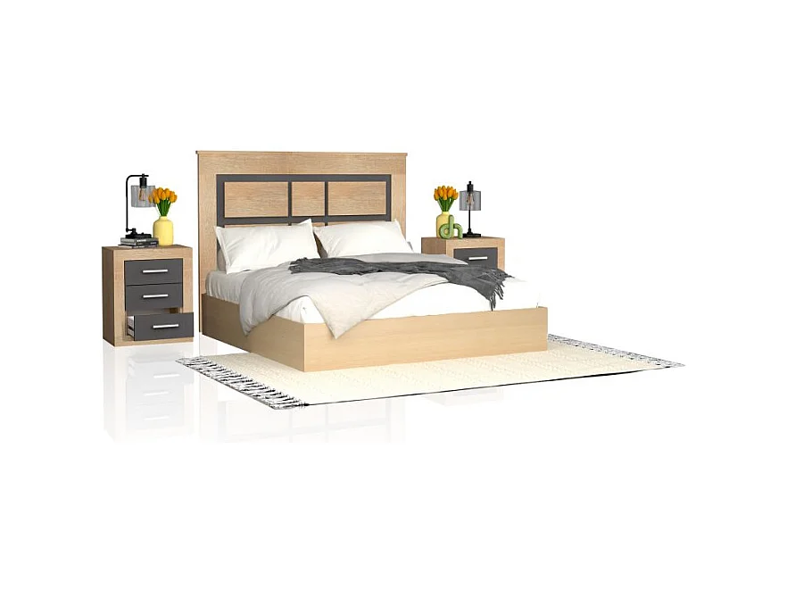 Cabecero con mesitas Kira Cambria - Grafito