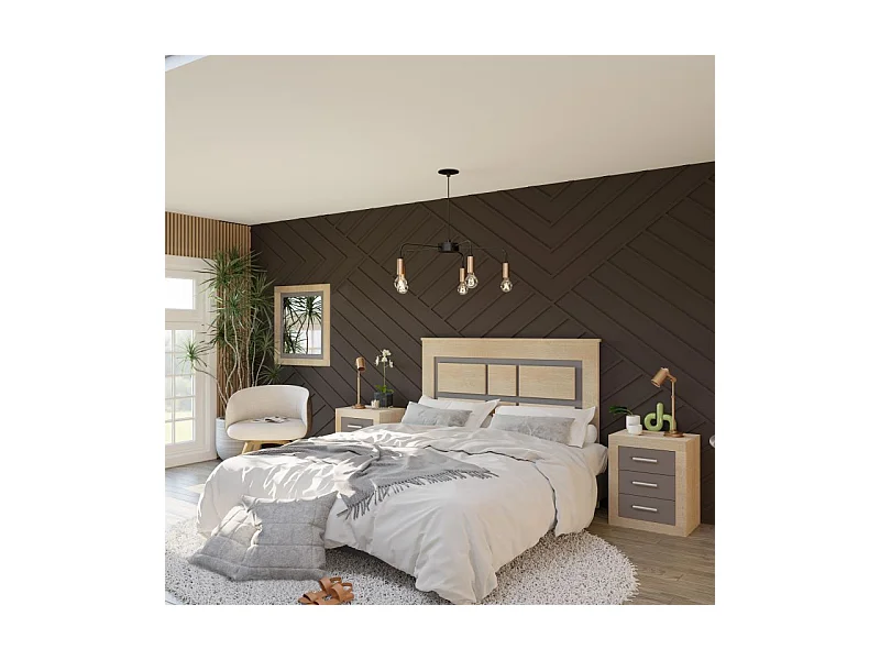 Cabecero con mesitas Kira Cambria - Grafito