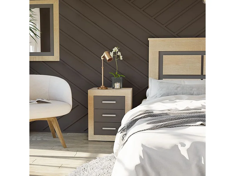 Cabecero con mesitas Kira Cambria - Grafito