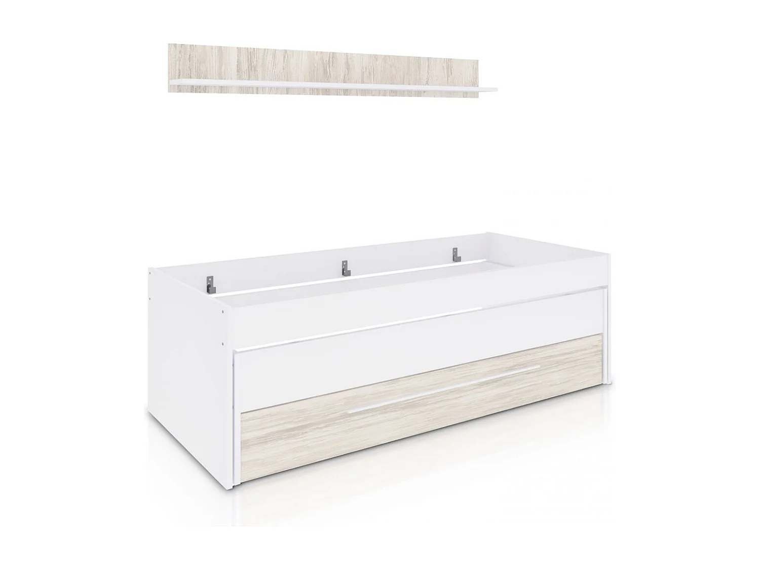 Cama doble juvenil con estante Nuit