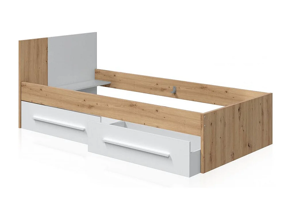 Cama Dess Blanco Artik (Blanco Mate) - Roble Nodi